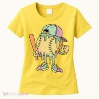 Ice Cream Drip Baseball Spots Retro Women's T-Shirt thumb 0