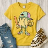 Ice Cream Drip Baseball Spots Retro Women's T-Shirt thumb 3