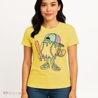 Ice Cream Drip Baseball Spots Retro Women's T-Shirt thumb 4