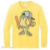 Ice Cream Drip Baseball Spots Retro Kids Long Sleeve Shirt thumb 0