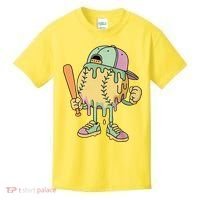 Ice Cream Drip Baseball Spots Retro Kids T-Shirt thumb 0