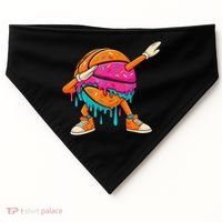 Ice Cream Drip Basketball Dabbing USA-Made Doggie Bandana thumb 0