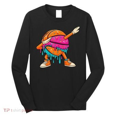 Ice Cream Drip Basketball Dabbing Long Sleeve Shirt