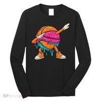 Ice Cream Drip Basketball Dabbing Long Sleeve Shirt thumb 0
