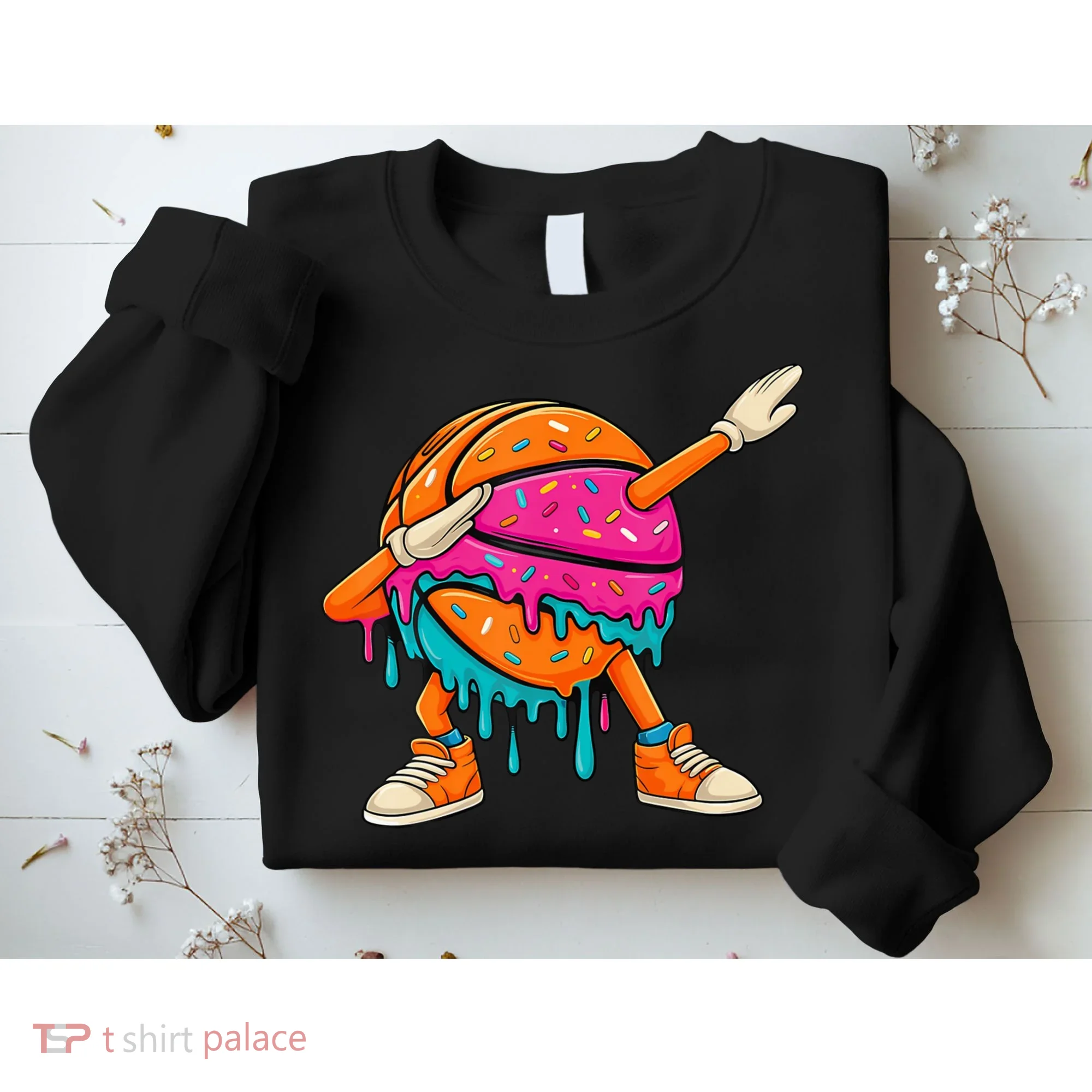 Ice Cream Drip Basketball Dabbing Sweatshirt