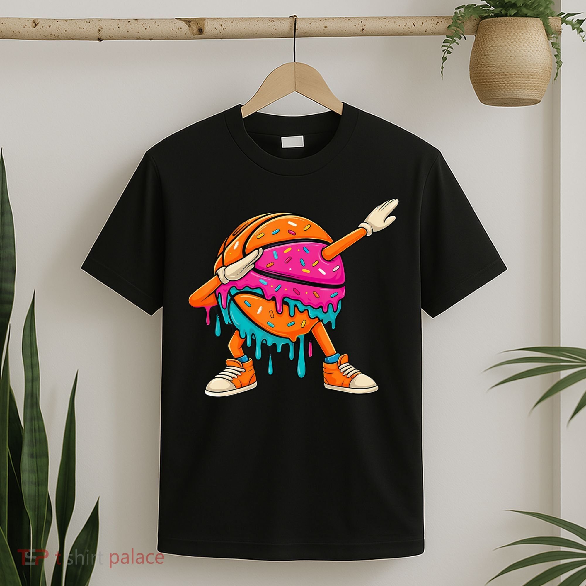 Ice Cream Drip Basketball Dabbing T-Shirt
