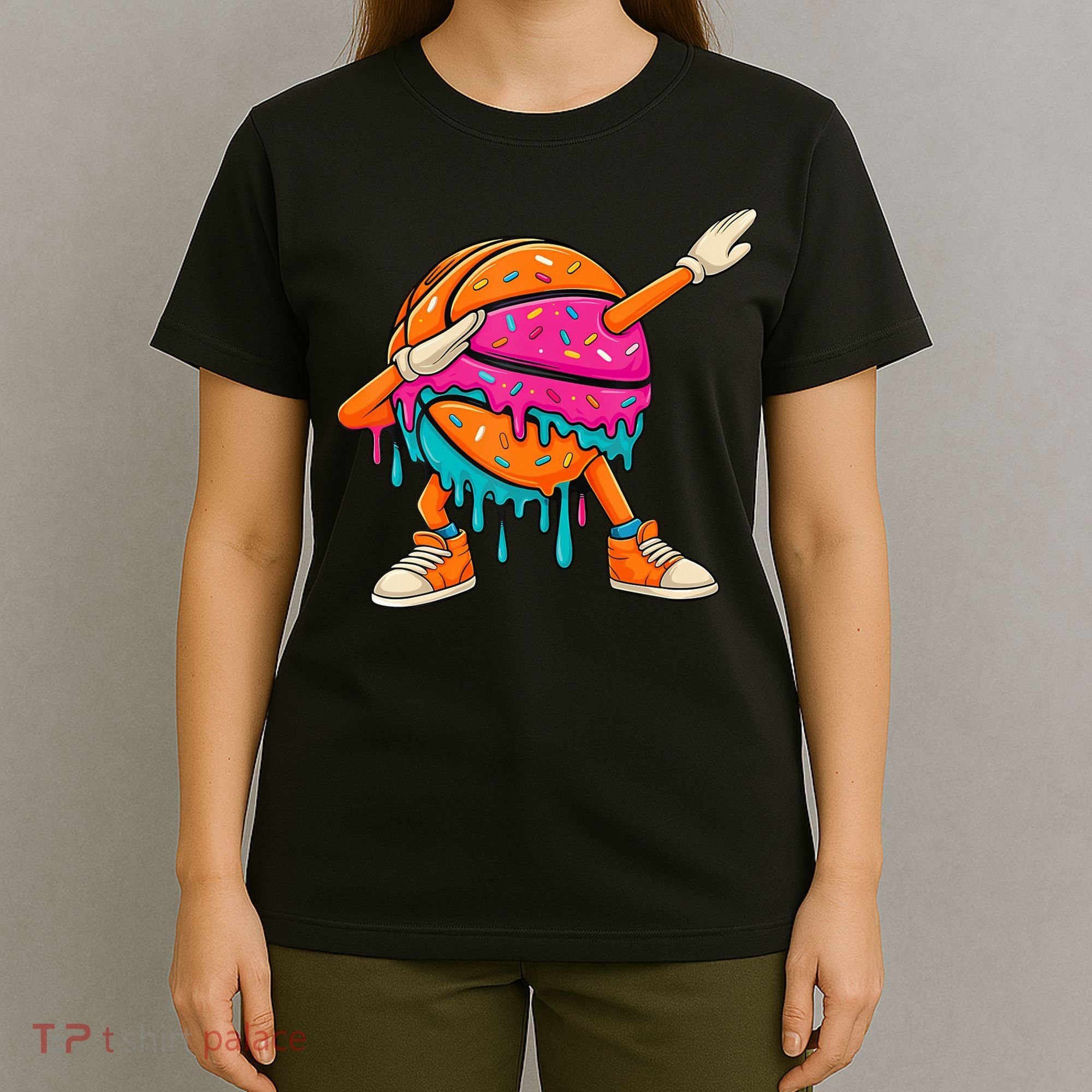 Ice Cream Drip Basketball Dabbing T-Shirt