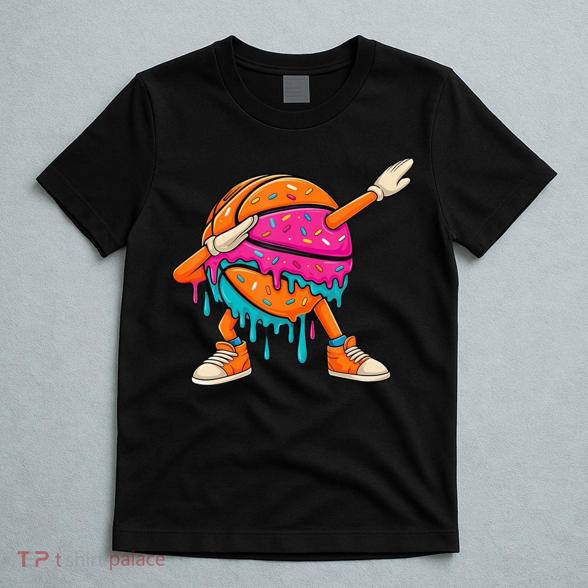 Ice Cream Drip Basketball Dabbing T-Shirt