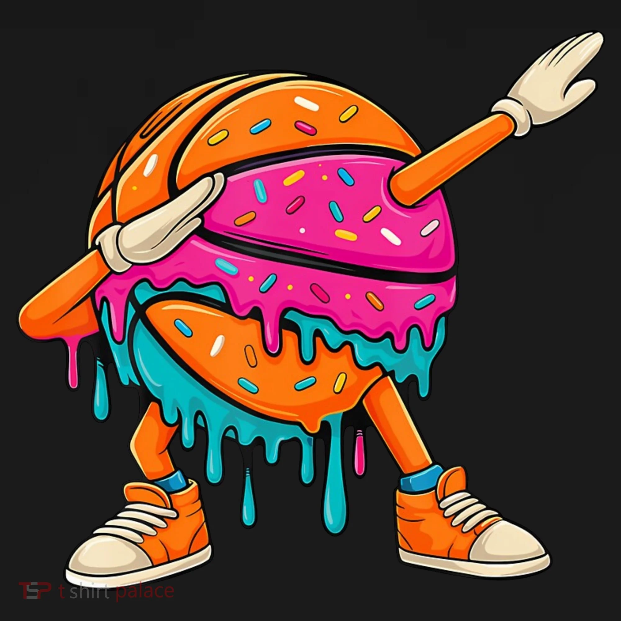 Ice Cream Drip Basketball Dabbing Button