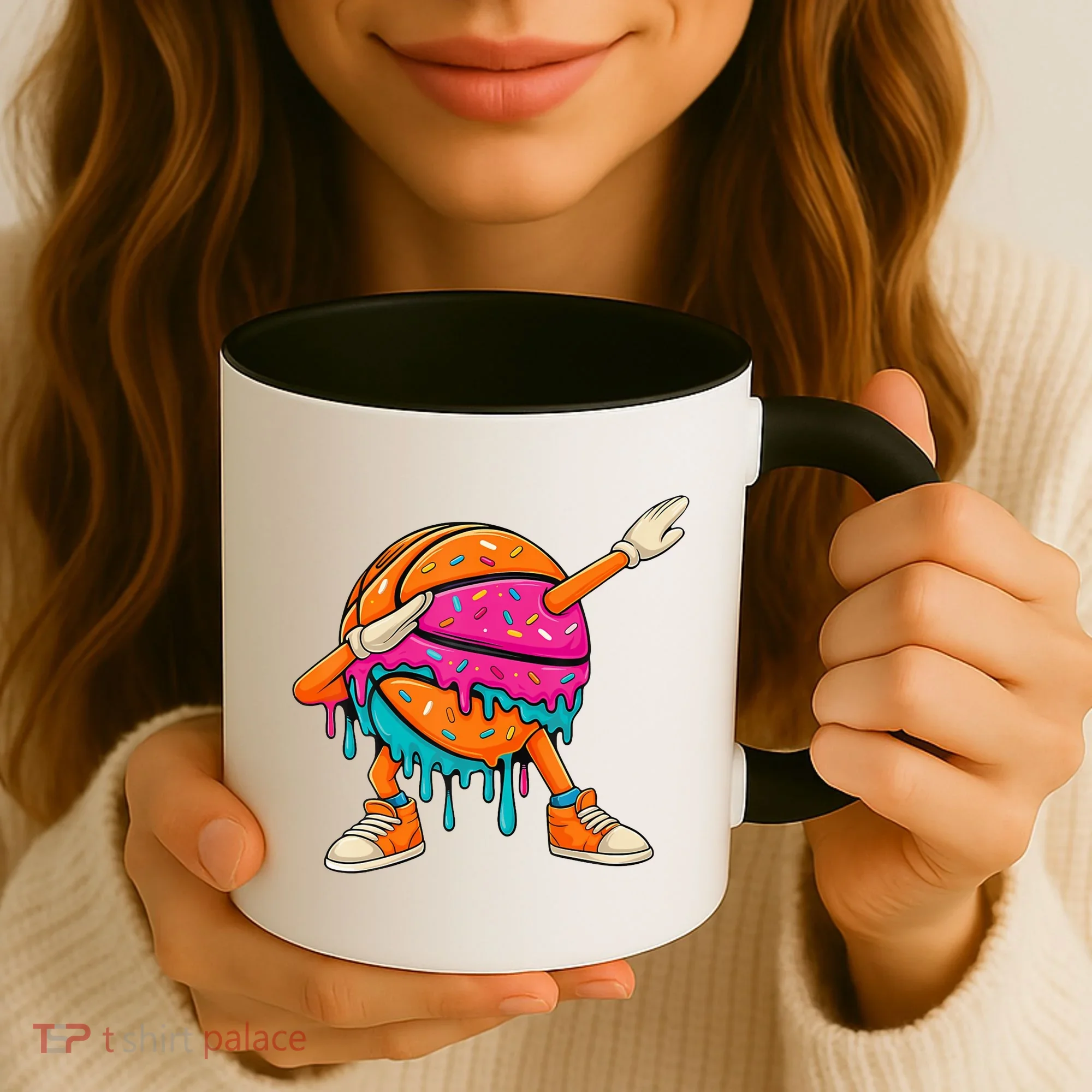Ice Cream Drip Basketball Dabbing Coffee Mug