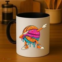 Ice Cream Drip Basketball Dabbing Coffee Mug thumb 4
