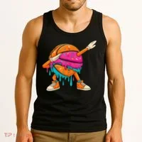 Ice Cream Drip Basketball Dabbing Tank Top thumb 3