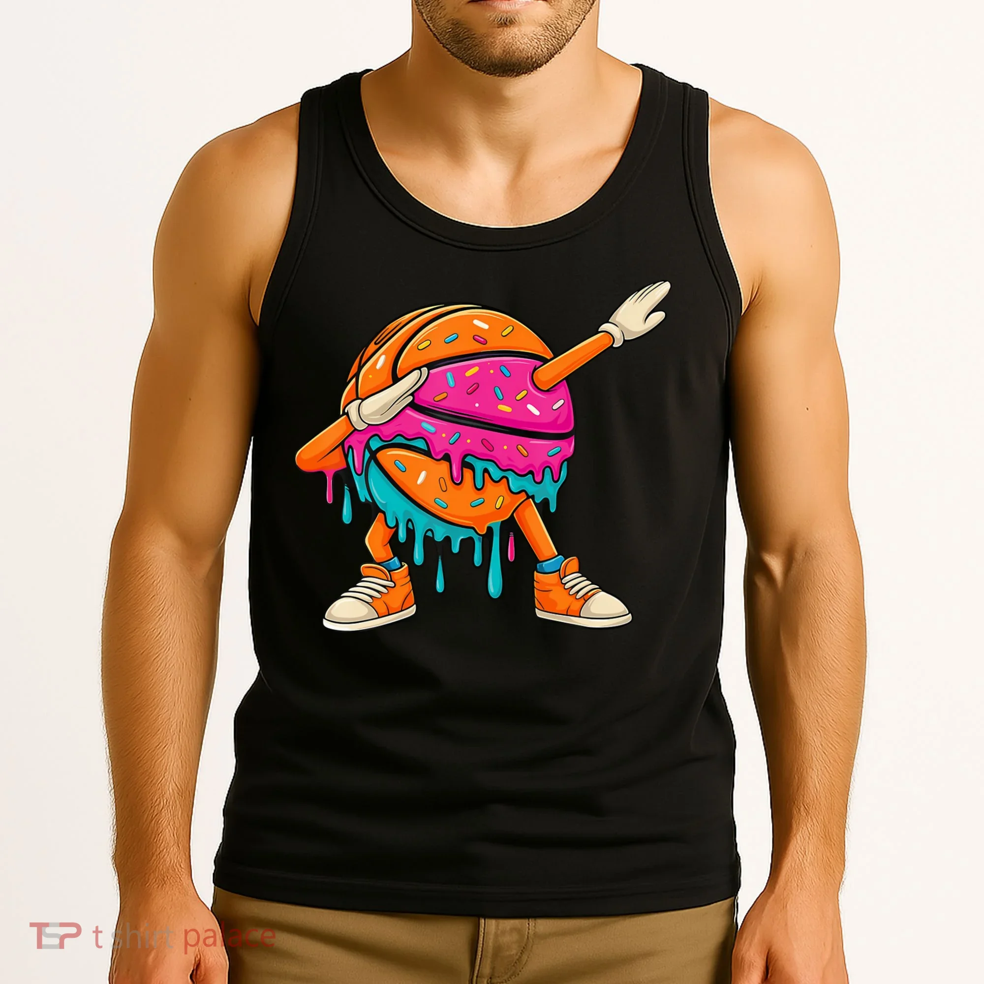 Ice Cream Drip Basketball Dabbing Tank Top