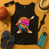 Ice Cream Drip Basketball Dabbing Tank Top thumb 4