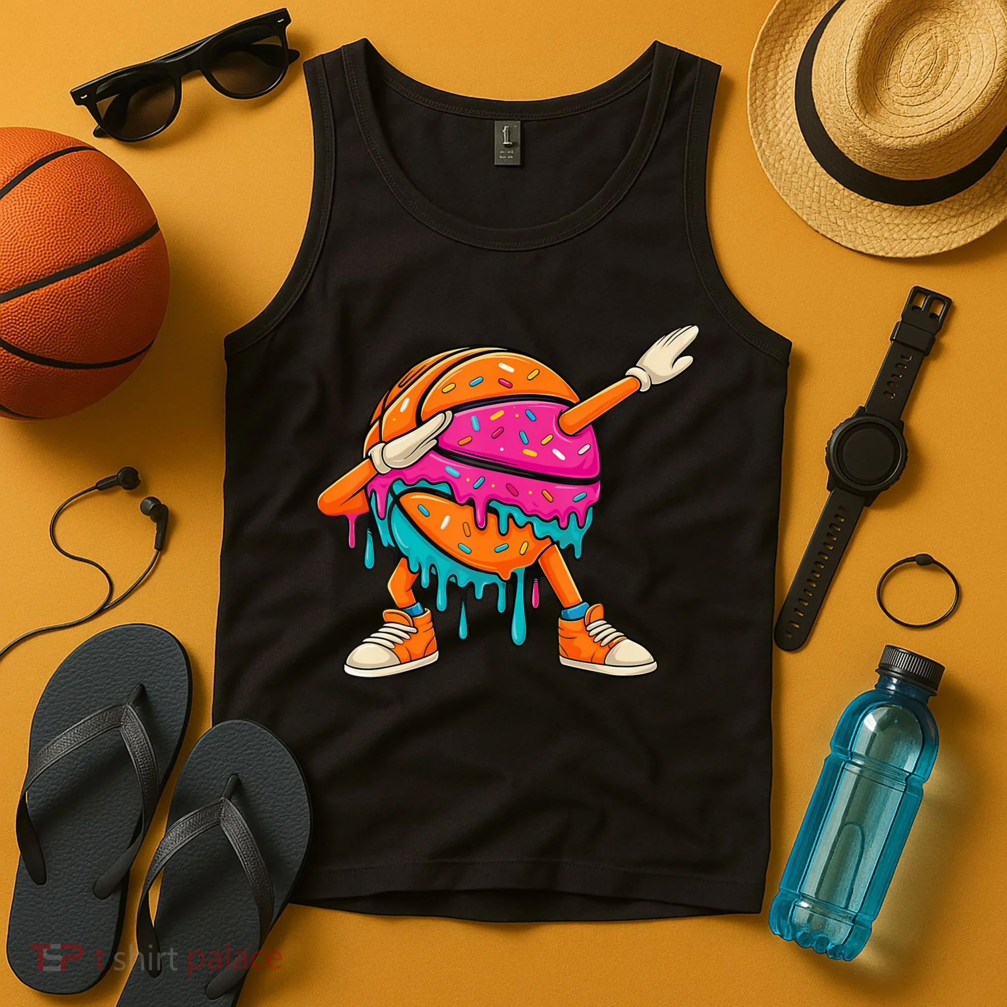 Ice Cream Drip Basketball Dabbing Tank Top