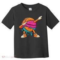 Ice Cream Drip Basketball Dabbing Toddler T-Shirt thumb 0