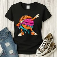 Ice Cream Drip Basketball Dabbing Women's T-Shirt thumb 3