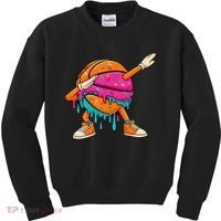 Ice Cream Drip Basketball Dabbing Kids Sweatshirt thumb 0