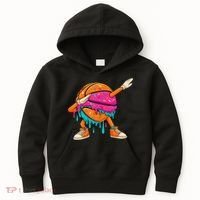 Ice Cream Drip Basketball Dabbing Kids Hoodie thumb 0