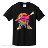Ice Cream Drip Basketball Dabbing Kids T-Shirt thumb 0