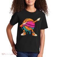 Ice Cream Drip Basketball Dabbing Kids T-Shirt thumb 2