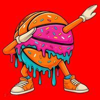 Ice Cream Drip Basketball Dabbing Santa Hat thumb 1