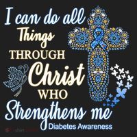 I Can Do All Things Through Christ Who Strengthens Me Diabetes Awareness Women's Sweatshirt thumb 2