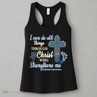 I Can Do All Things Through Christ Who Strengthens Me Diabetes Awareness Women's Tank Top thumb 3