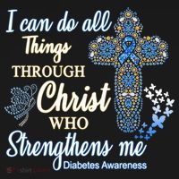 I Can Do All Things Through Christ Who Strengthens Me Diabetes Awareness Women's Long Sleeve Shirt thumb 2