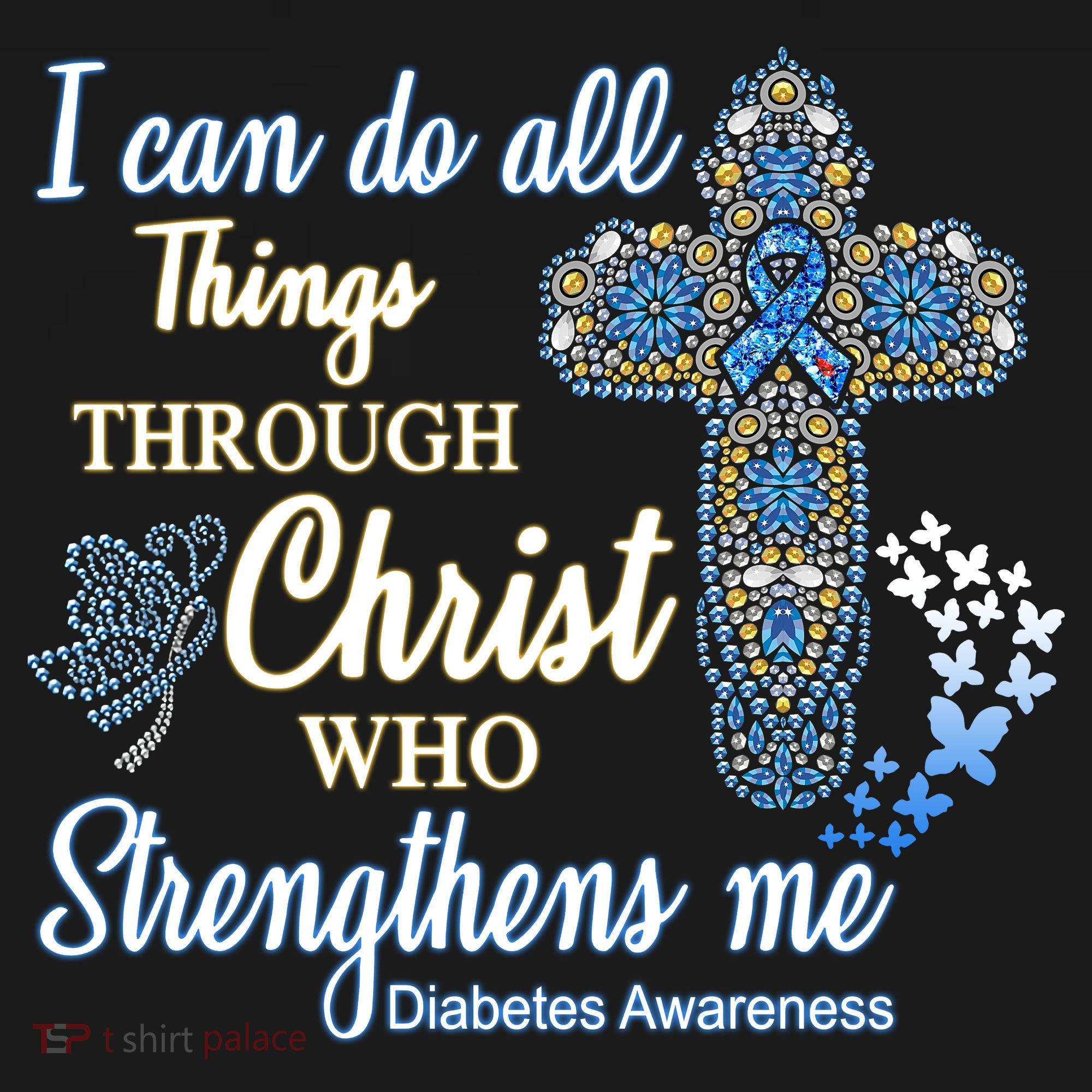 I Can Do All Things Through Christ Who Strengthens Me Diabetes Awareness Women's Long Sleeve Shirt