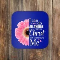 I Can Do All Things Through Christ Who Strengthens Me Bible Cute Gift Coaster thumb 0