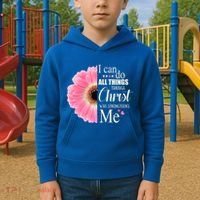I Can Do All Things Through Christ Who Strengthens Me Bible Cute Gift Kids Hoodie thumb 2