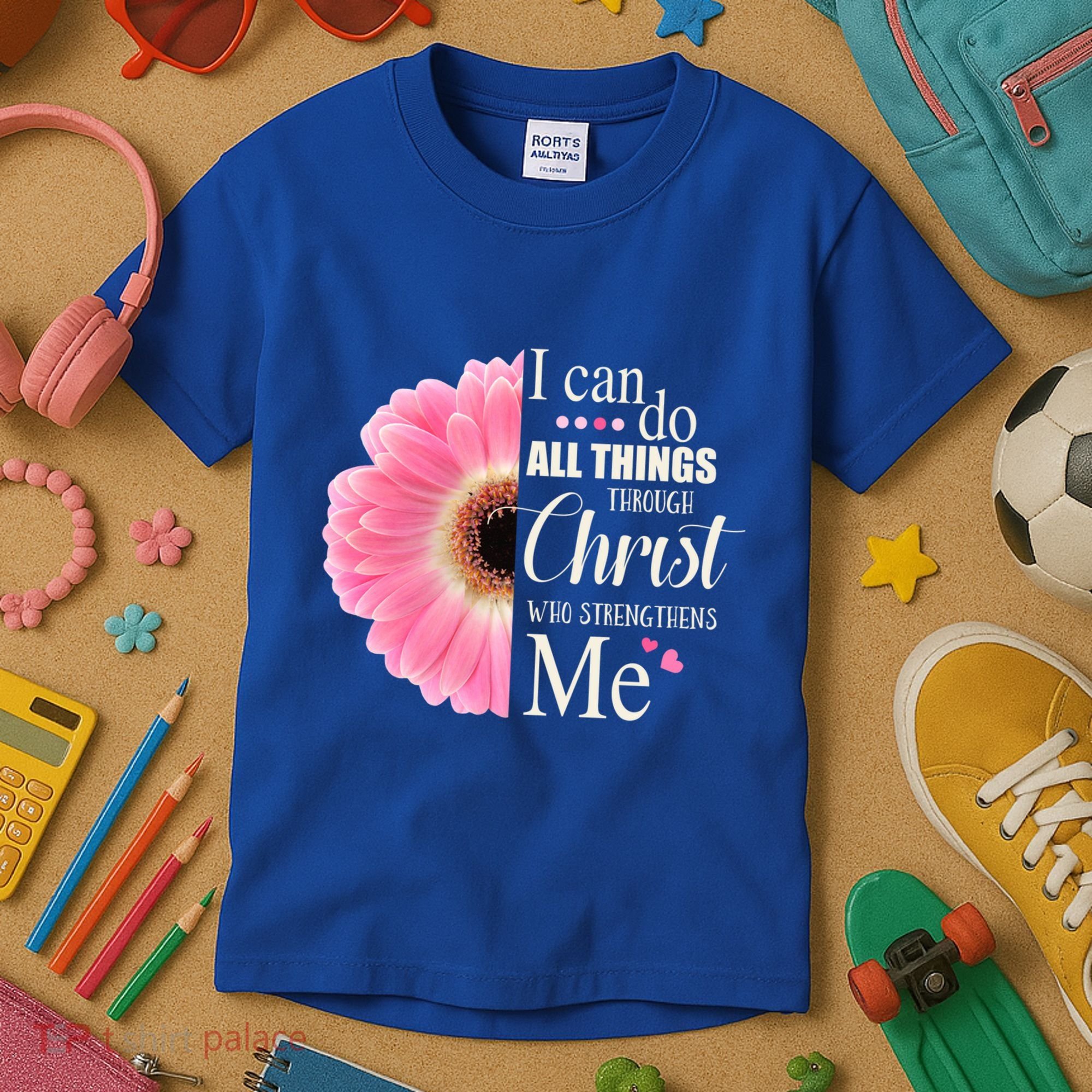 I Can Do All Things Through Christ Who Strengthens Me Bible Cute Gift Kids T-Shirt