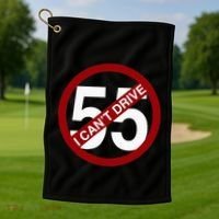 I CanT Drive 55 Funny Gift Red Logo Golf Towel thumb 1