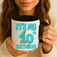 Ice Cream Drip 10th Birthday 10 Years Old Birthday Coffee Mug thumb 3