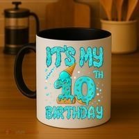 Ice Cream Drip 10th Birthday 10 Years Old Birthday Coffee Mug thumb 4
