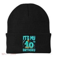 Ice Cream Drip 10th Birthday 10 Years Old Birthday Beanie thumb 0