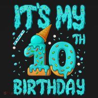 Ice Cream Drip 10th Birthday 10 Years Old Birthday Coaster thumb 2