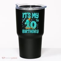 Ice Cream Drip 10th Birthday 10 Years Old Birthday Tumbler thumb 0
