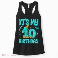 Ice Cream Drip 10th Birthday 10 Years Old Birthday Women's Tank Top thumb 0