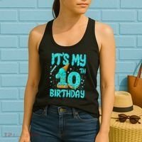 Ice Cream Drip 10th Birthday 10 Years Old Birthday Women's Tank Top thumb 2