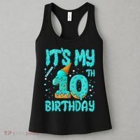 Ice Cream Drip 10th Birthday 10 Years Old Birthday Women's Tank Top thumb 3