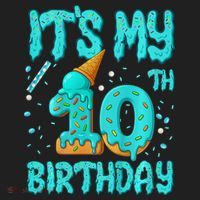 Ice Cream Drip 10th Birthday 10 Years Old Birthday Hat thumb 2