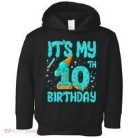 Ice Cream Drip 10th Birthday 10 Years Old Birthday Toddler Hoodie thumb 0