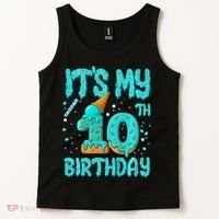 Ice Cream Drip 10th Birthday 10 Years Old Birthday Tank Top thumb 2