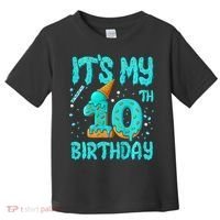 Ice Cream Drip 10th Birthday 10 Years Old Birthday Toddler T-Shirt thumb 0