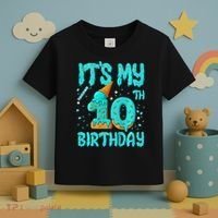 Ice Cream Drip 10th Birthday 10 Years Old Birthday Toddler T-Shirt thumb 3