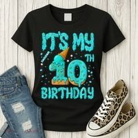 Ice Cream Drip 10th Birthday 10 Years Old Birthday Women's T-Shirt thumb 3