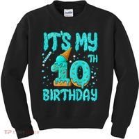 Ice Cream Drip 10th Birthday 10 Years Old Birthday Kids Sweatshirt thumb 0