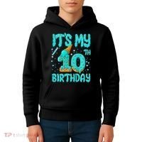 Ice Cream Drip 10th Birthday 10 Years Old Birthday Kids Hoodie thumb 4